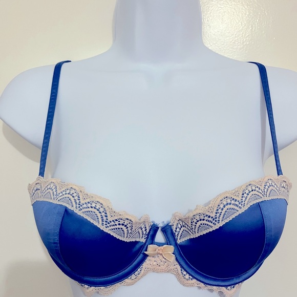 Lepel Georgie 32C bra Periwinkle Satin and Lace - Picture 1 of 7